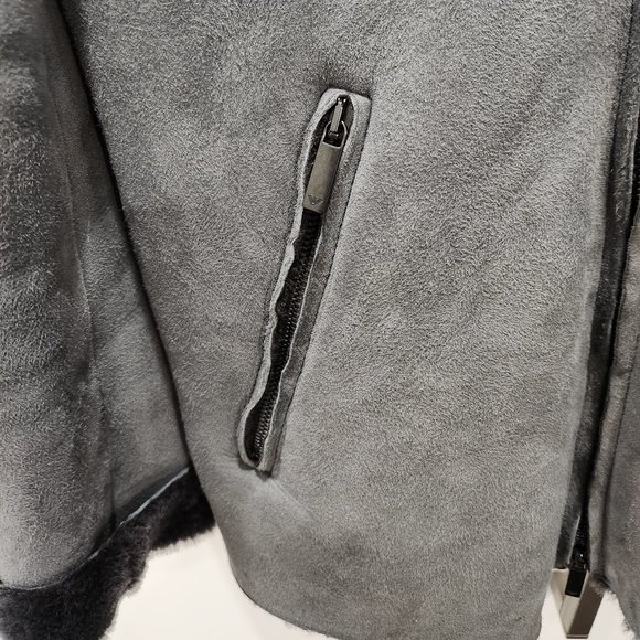 EMPORIO ARMANI Lamb Leather Shearling Jacket - Picture 3 of 16